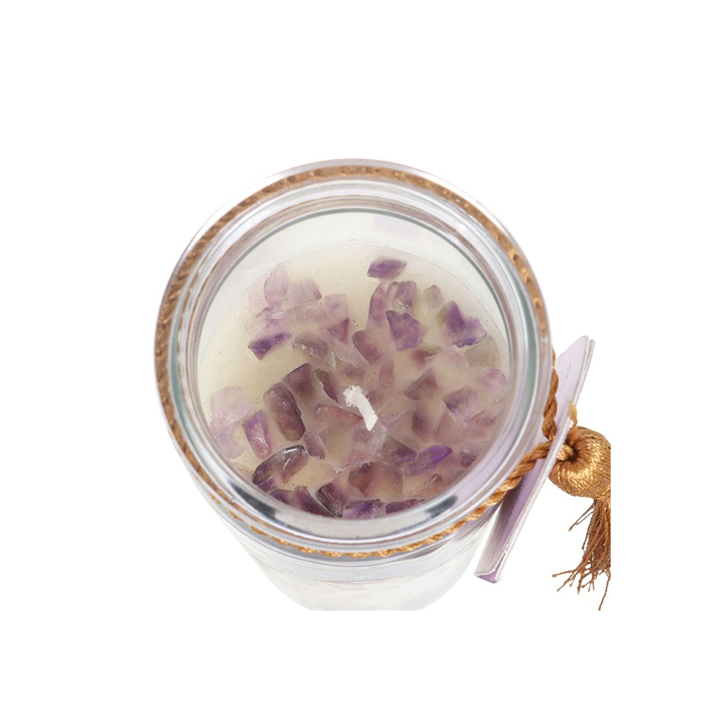 Selene Goddess Tube Candle with Amethyst Crystals - Image 4