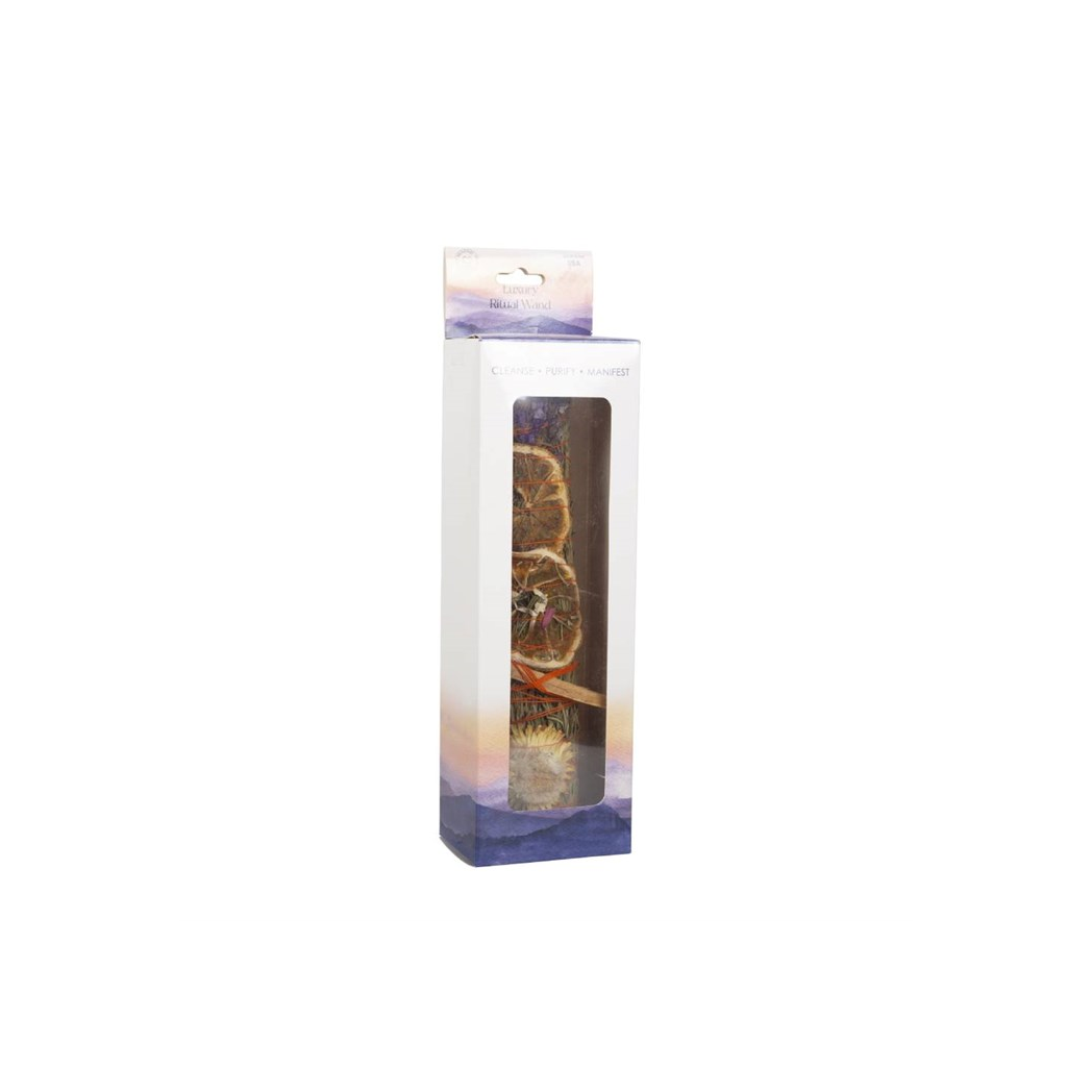 9in Ritual Wand Smudge Stick with Rosemary, Lavender, and Orange - Image 4