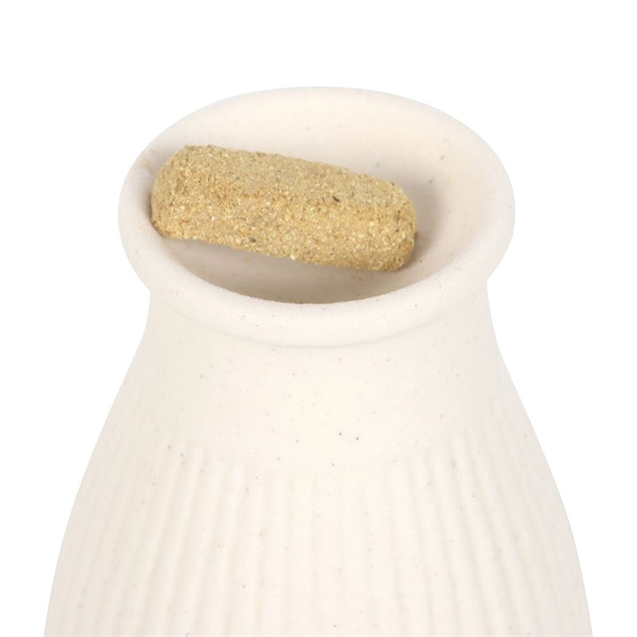 Cream Ribbed Palo Santo Brick Burner - Image 2