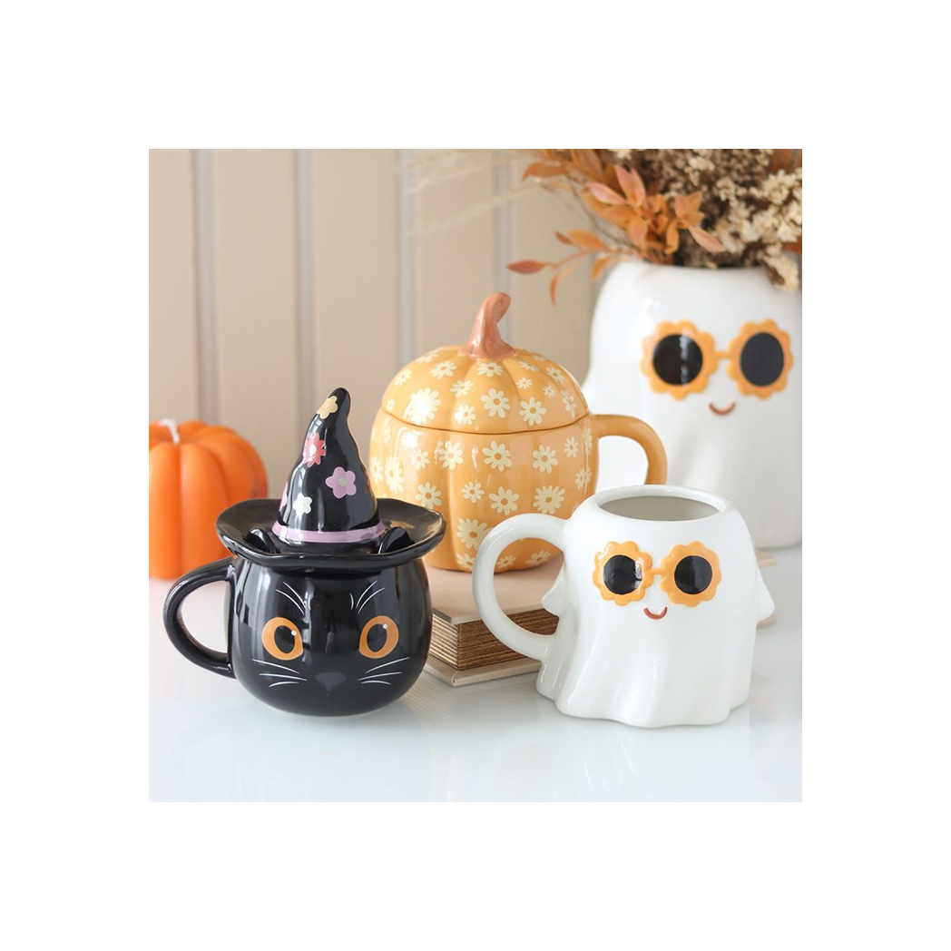 Groovy Floral Pumpkin Lidded Mug - Image 6