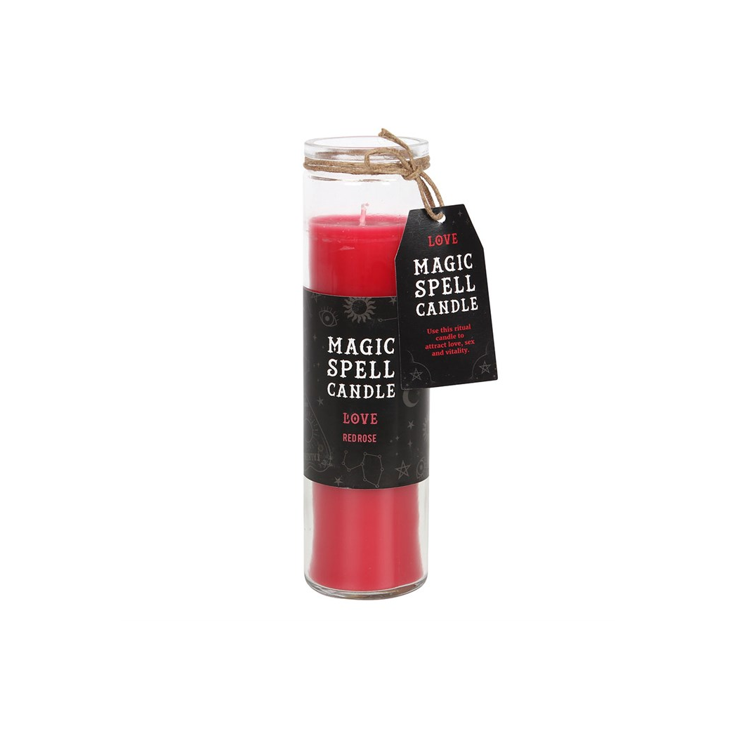 Love Red Rose Magic Spell Tube Candle - Image 2