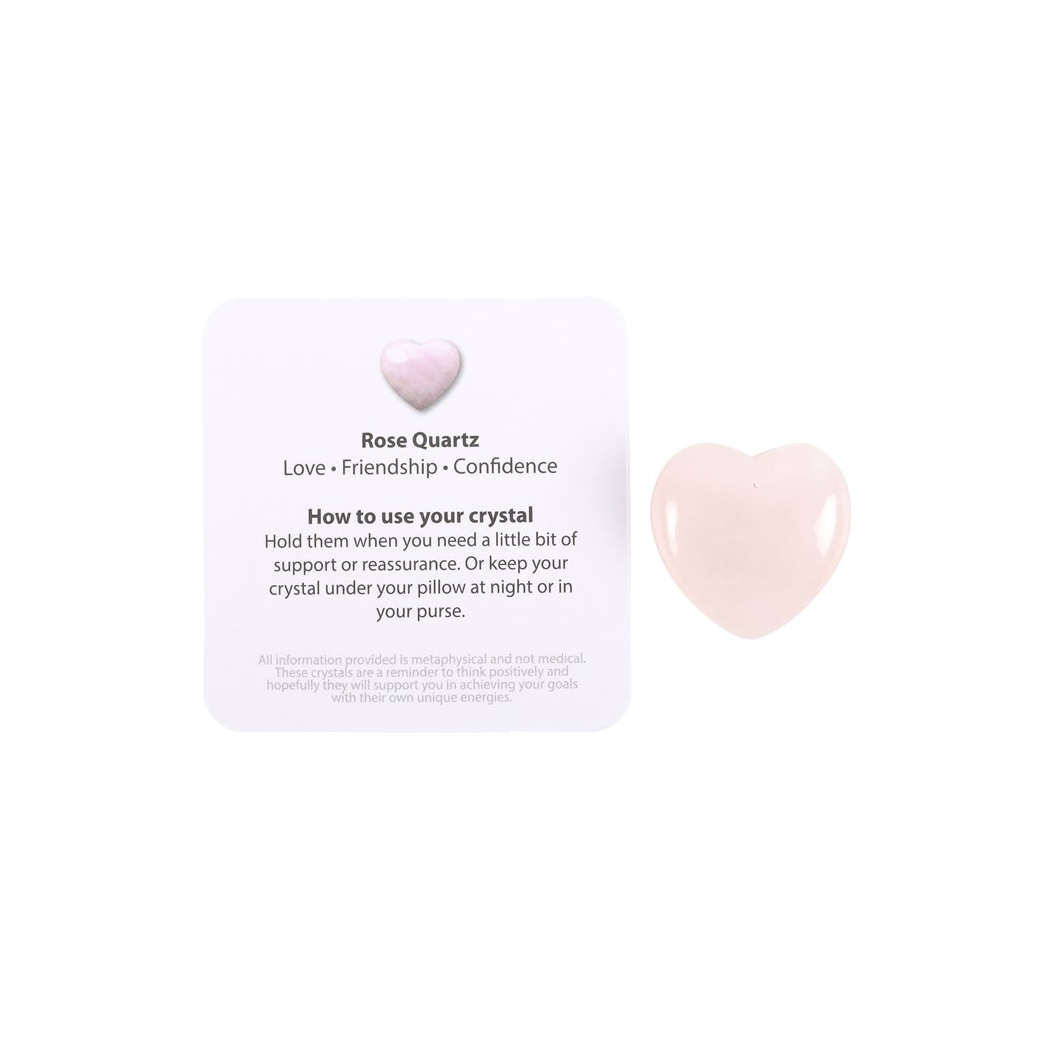 I Love You Rose Quartz Crystal Heart in a Bag - Image 2