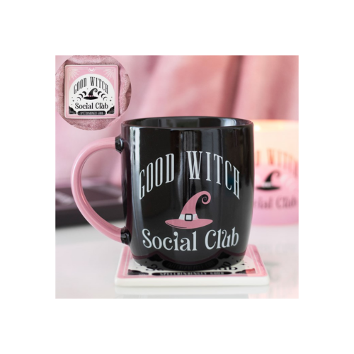 Good Witch Social Club Mug and Coaster Set